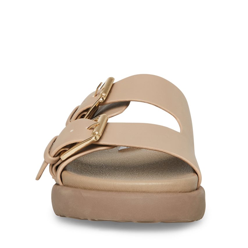 Beige Steve Madden Nevara Women's Slides | PH 4738IHA